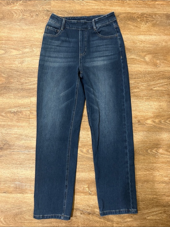 HALARA Denim - HALARA Straight-Leg Stretch Jeans in Medium Blue Denim